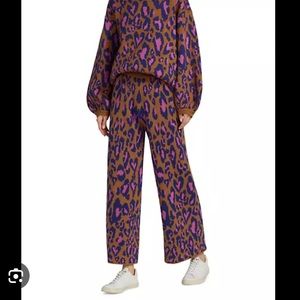 Farm Rio Leopard Pop Sweater Pants - Size Medium